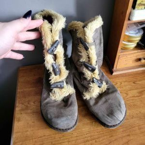 Earth Spirit summit Boots brown leather faux fur women size 10